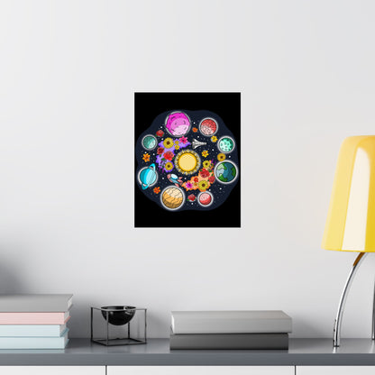 The Space Flora Solar System Matte Space Poster