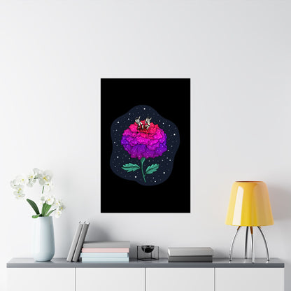 Planet Of The Floating Carnation Matte Space Poster