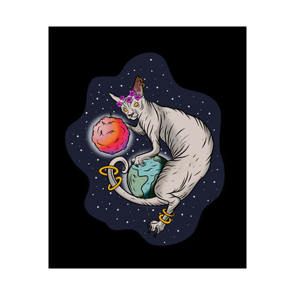 The Great Space Flora Sphynx Cat Space Matte Poster