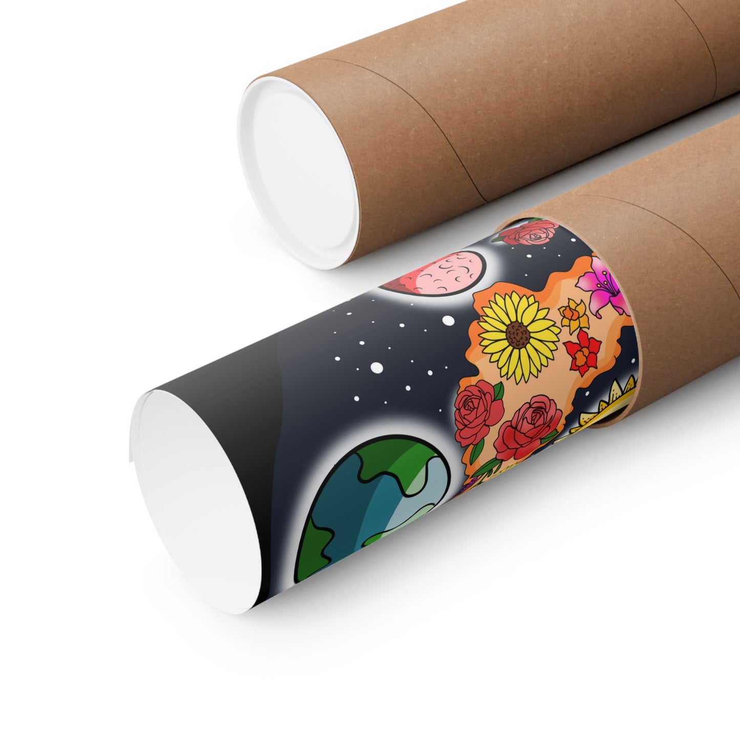 The Space Flora Solar System Matte Space Poster