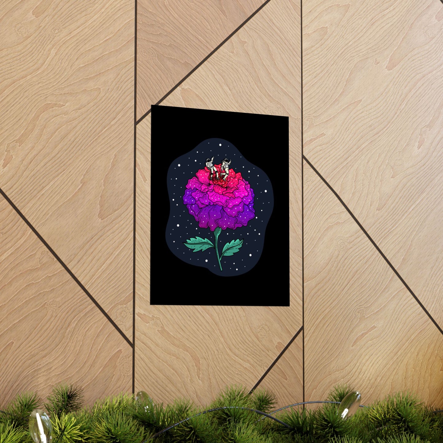 Planet Of The Floating Carnation Matte Space Poster