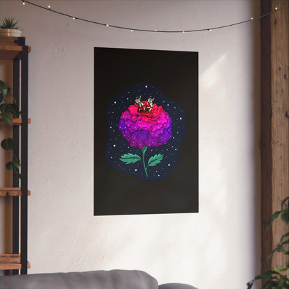 Planet Of The Floating Carnation Matte Space Poster