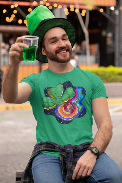 Saint Patrick's Planet and the Leprechaun's Flying Gold Saucer Unisex T-Shirt