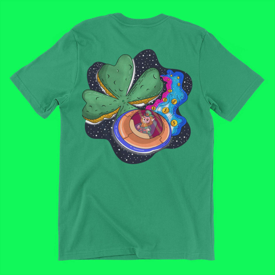 Saint Patrick's Planet and the Leprechaun's Flying Gold Saucer Unisex T-Shirt