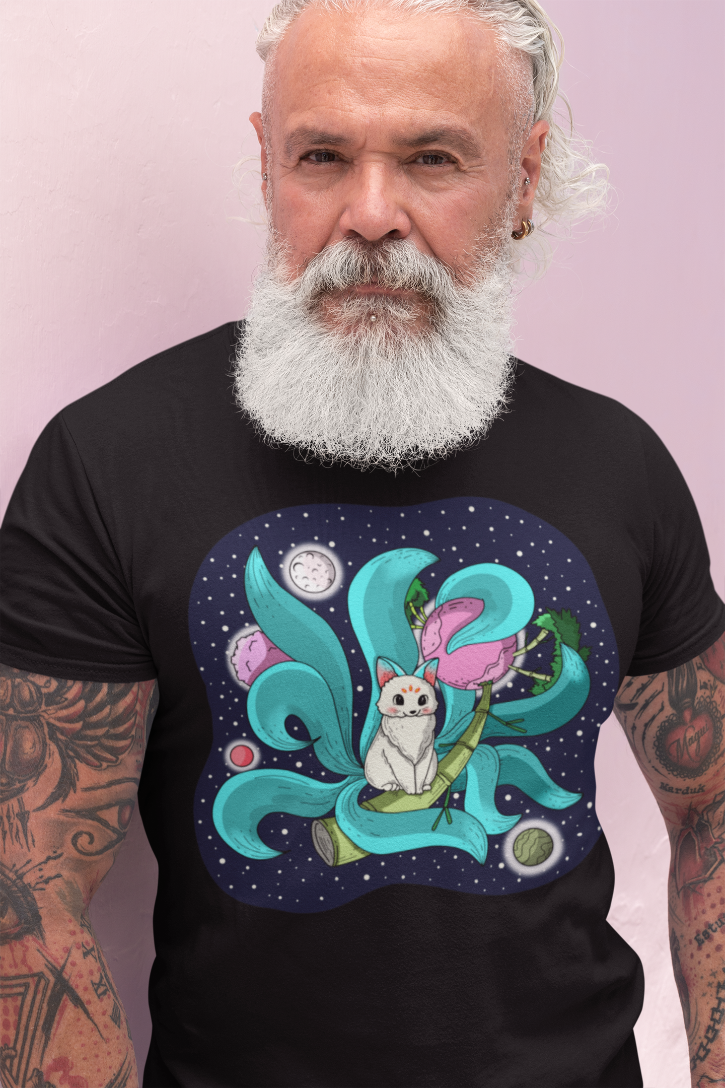 The Great Blue Space Nine Tailed Fox Unisex T-Shirt