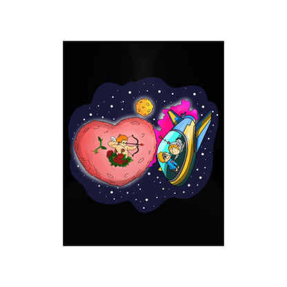 Planet Cupid And His Arrows Space Matte Poster