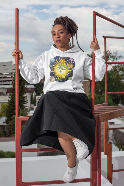 Sunflower Paradise Unisex Heavy Blend™ Hooded Sweatshirt - Space Flora