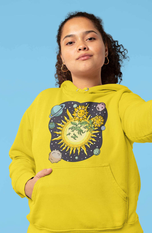 Sunflower Paradise Unisex Heavy Blend™ Hooded Sweatshirt - Space Flora