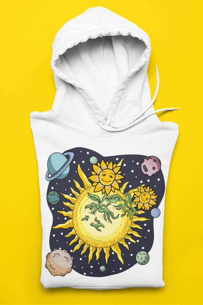 Sunflower Paradise Unisex Heavy Blend™ Hooded Sweatshirt - Space Flora