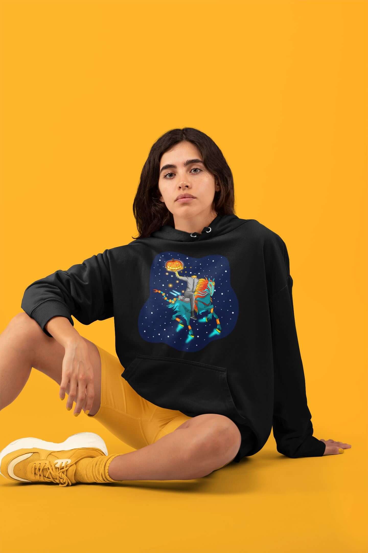 The Flying Headless Space Horseman Unisex Heavy Blend™ Hooded Sweatshirt - Space Flora