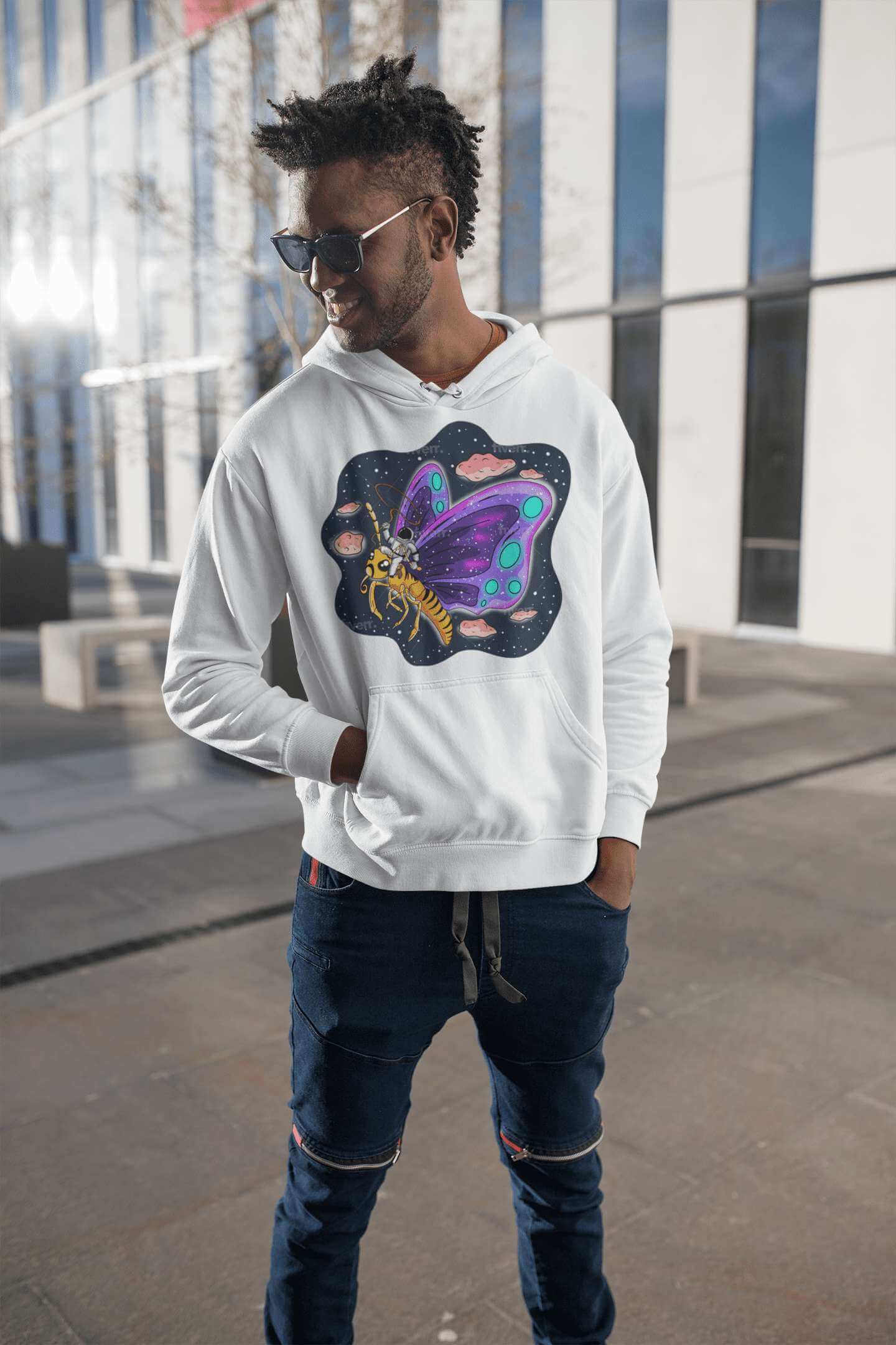 The Great Space Flora Butterfly Unisex Heavy Blend™ Hooded Sweatshirt