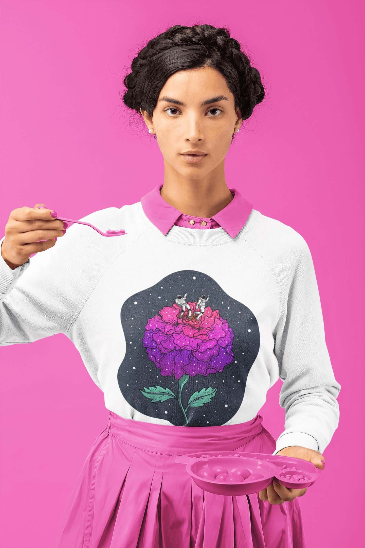 The Planet Of The Floating Carnation Crewneck Sweatshirt