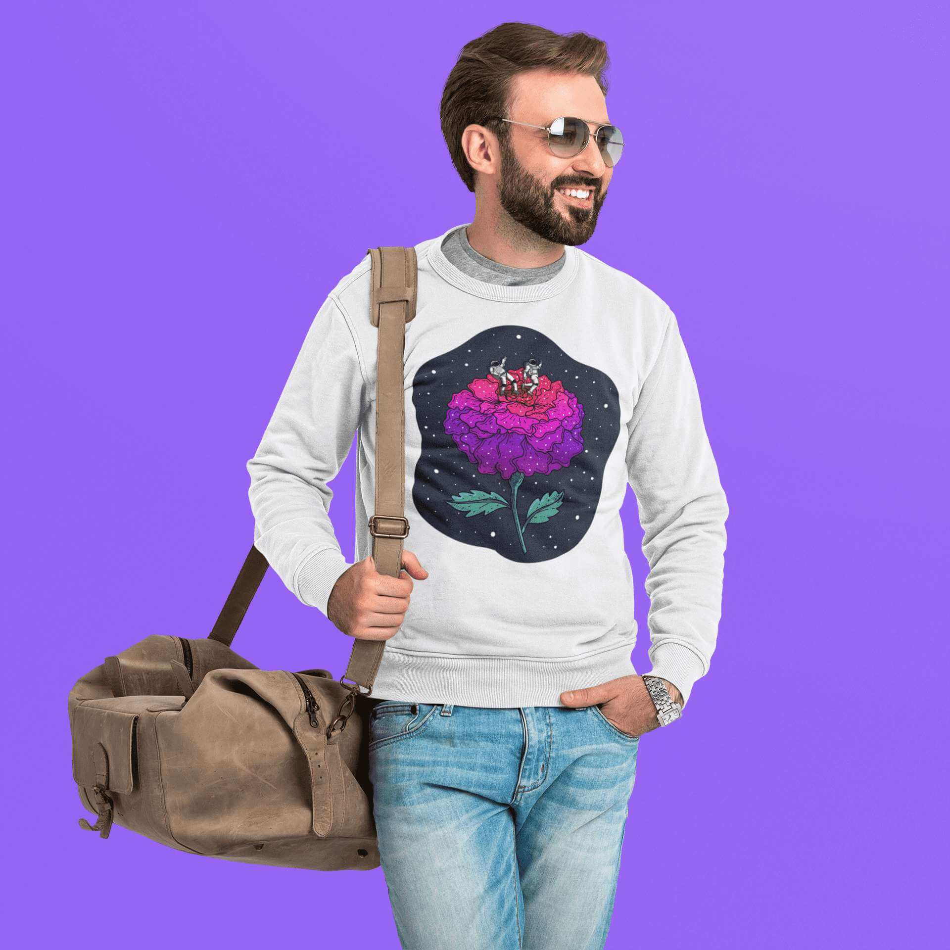 The Planet Of The Floating Carnation Crewneck Sweatshirt