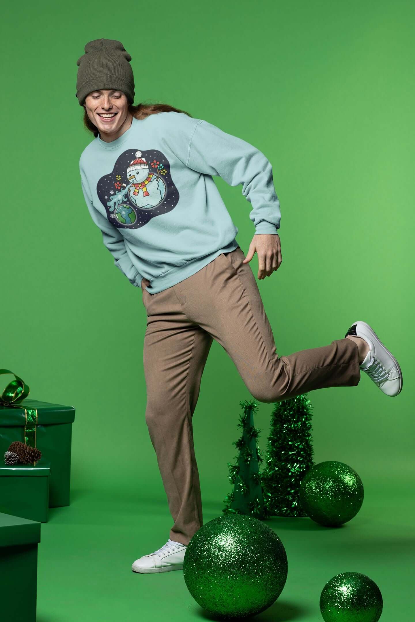 The Space Flora Snowman Unisex Heavy Blend™ Crewneck Sweatshirt - Space Flora